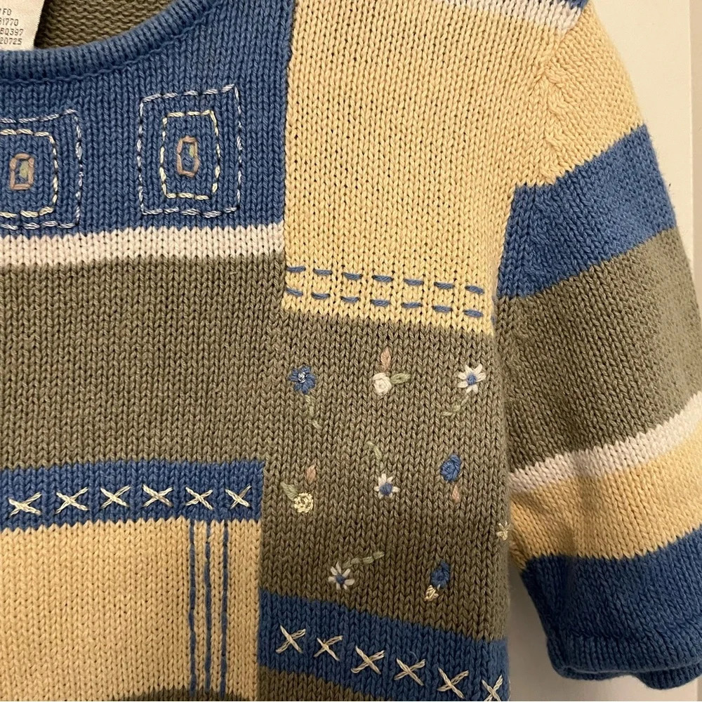 90s vintage cottagecore Koret Francisca knit sweater, size Petite - Picture 9 of 13